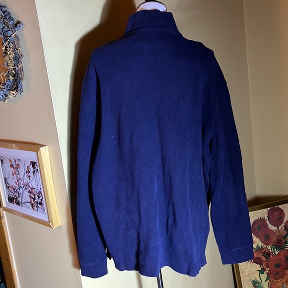 RALPH LAUREN size XXL 1/4 Zip Cotton Mockneck Navy Blue Polo Pullover Logo NEW - Picture 6 of 13
